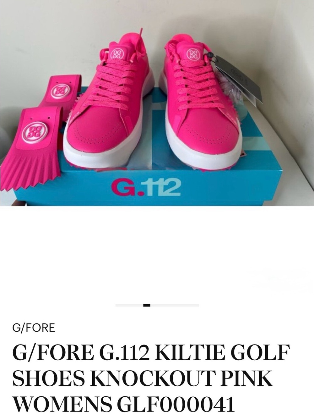 G/FORE Kids G.112 Kiltie Sneakers in Knockout Pink